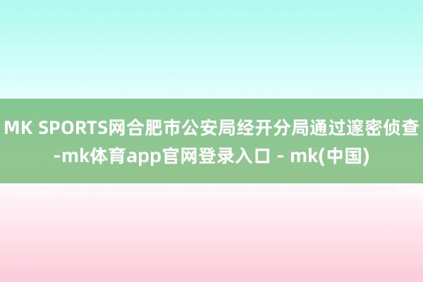 MK SPORTS网合肥市公安局经开分局通过邃密侦查-mk体育app官网登录入口 - mk(中国)
