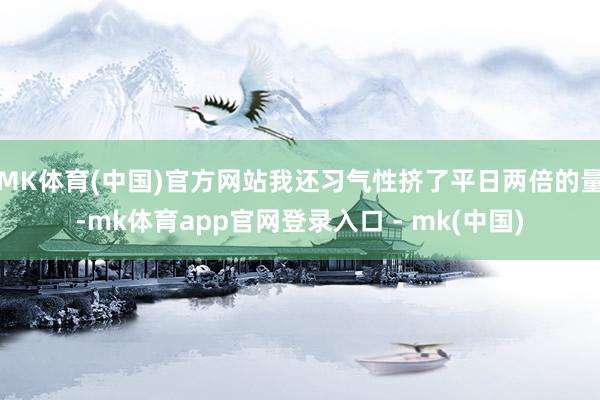 MK体育(中国)官方网站我还习气性挤了平日两倍的量-mk体育app官网登录入口 - mk(中国)